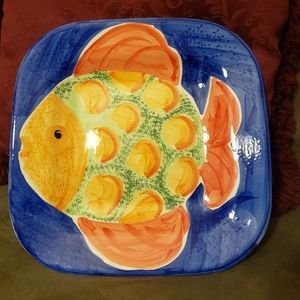 Bella Ceramics Vibrant Square Fish Platter